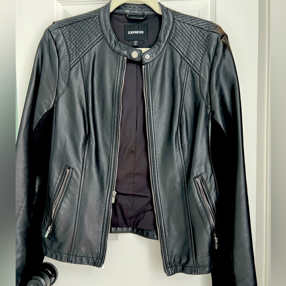 Express Vegan Leather Moto Jacket
